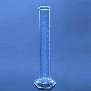 probeta de vidrio base hexagonal