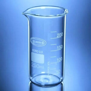 vaso de vidrio graduado forma alta