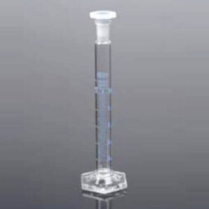 probeta de vidrio base hexagonal con tapa de PE