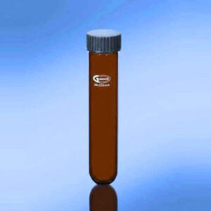 tubo de ensayo de vidrio borosilicato 3.3 ambar con tapa rosca