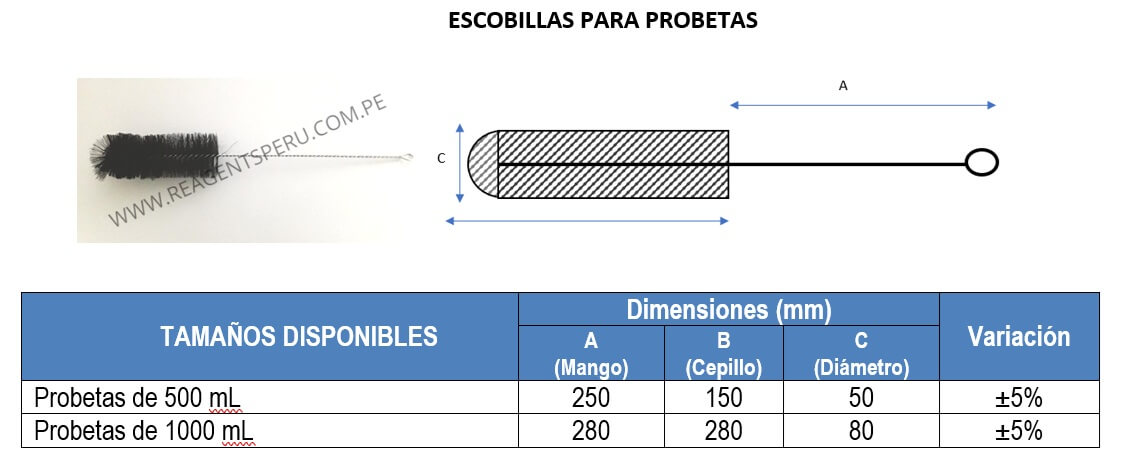 escobilla de nailon para probetas